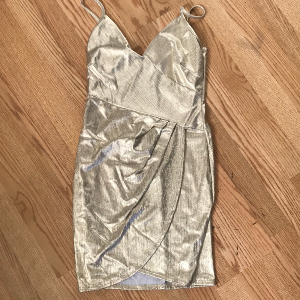 Metallic Gold Mini Dress